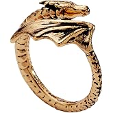 Alex and Ani HOUSE OF THE DRAGON&reg; Syrax Bypass Ring - Sculptural Dragon Design Inspired Jewelry, Nickel-Free, Bold Luxury Statement for Women (Antique Gold)