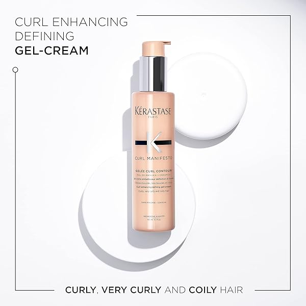 KÉRASTASE CURL MANIFESTO GELEE CURL CONTOUR HAIR SERUM, ENHANCES CURL DEFINITION WITHOUT CRUNCH, ANTI-FRIZZ WITH SHEA BUTTER FOR ALL WAVY, CURLY, VERY CURLY & COILY HAIR, 5.07 FL OZ