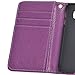 Wisdompro S6 Case, Premium PU Leather 2-in-1 Protective Folio Flip Wallet Case with Credit Card Holder Slots and Wrist Lanyard for Samsung Galaxy S6 - Purple