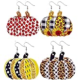 Maple Leaf Leather Earrings Autumn Faux Leather Thanksgiving Fall Earrings for Women Bulk Pumpkin Maple Leaf Dangle Earrings Fashion Jewelry Gift