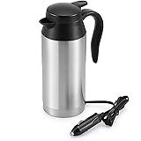 Car Kettle Boiler Sunsbell 750ml Car Heating Travel Cup Stainless Steel Mug Car Coffee Cup Warmer with DC 12V Charger for Car