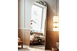 AyeWish Arched Mirror - Full Length, Standing or Wall Mounted, 58"18", Aluminum Frame - Gold