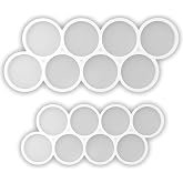 16 Cavity Set of 1.25'' 1.5'' Shiny Flat Circle Silicone Mold - 2 PCS Flat Circular Keychains, Silicone Pendant Keychain Resin Molds, Pendant Magnet Earring Molds