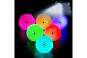 THIODOON Glow in The Dark Golf Balls - 7 Color LED, No Timer, Easy On/Off, 6 Pack