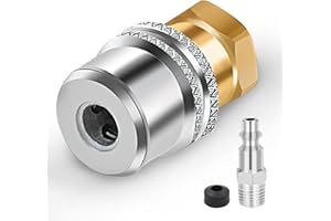 SAFELIFE Lock On Air Chuck, Heavy Duty Brass Open Flow Straight Locking Air Chuck Quick Connect, 1/4'' FNPT Tire Chuck for Pressure Gauge Tire Inflator Compressor Accessories