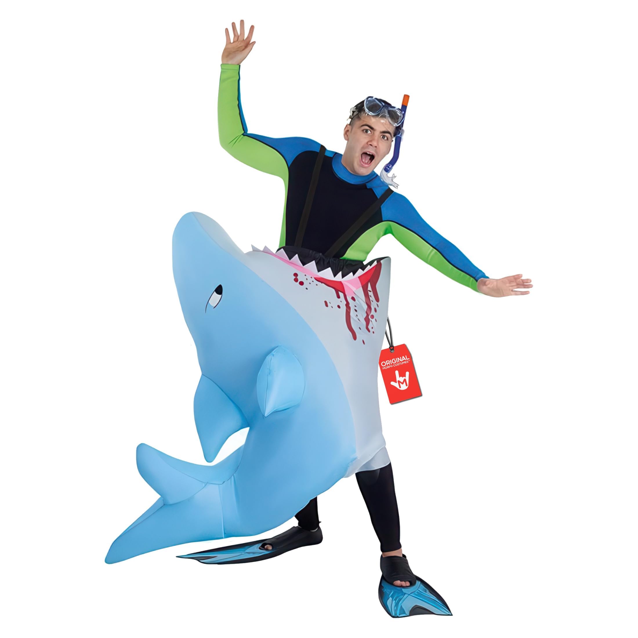 Morph Shark Outfit Inflatable Costumes for Adults, Inflatable Shark Costume Adult, Adult Halloween Costumes Men Funny One Size