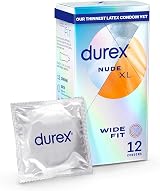 Durex Nude Ultra Thin Condoms 12 Pack, Wide Fit, Silicone Lube, Teat End view 1