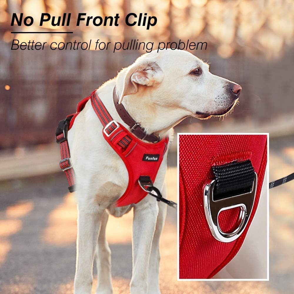 Funfox Dog Harness for Large Dogs No Pull Pet Vest Adjustable with Vertical Handle & Front Clip - Image 4