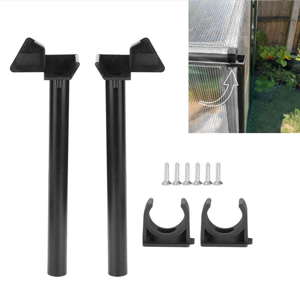 Rainwater Gutter Pipe 26cm / 10.2in PVC&Aluminum Greenhouse Water Butt Down Pipe Kit Drainage Downpipe Supplies with Bracket Accessories Black