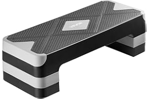 VEVOR Aerobic Exercise Step Platform, 28-Inch Workout Aerobic Stepper, Height Adjustable Fitness Training Step Deck Trainer w