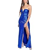 Emerald Sundae Womens Juniors Sequined Strapless Evening Dress