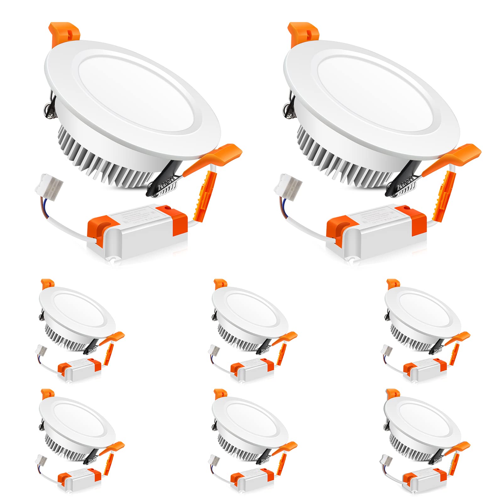 Photo 1 of 3 Inch LED Recessed Lighting Dimmable Downlight, 5W (40W Halogen Equivalent), 6500K Daylight White, CRI80, LED Recessed Ceiling Light with LED Driver (8 Pack)