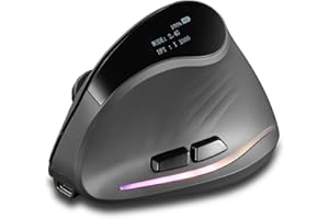 ZELOTES 2.4G Wireless Vertical Ergonomic Gaming Mouse Rechargeable Bluetooth Computer with OLED Display for Laptop PC Black 1