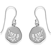 Boma Jewelry Sterling Silver Cut-Out Leaf Branch Dangle Earrings