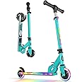 BELEEV V2 Scooters for Kids with Light-Up Wheels & Stem & Deck, 2 Wheel Folding Scooter for Girls Boys, 3 Adjustable Height, Non-Slip Pattern Deck, Lightweight Kick Scooter for Children Ages 3-12