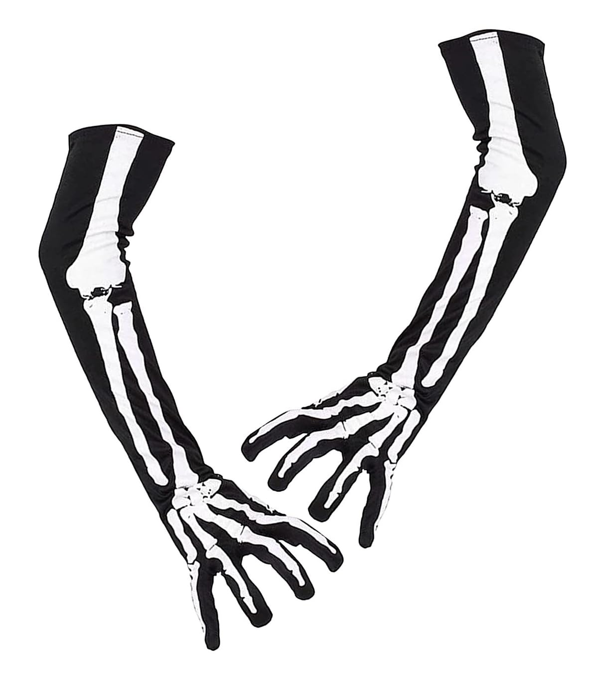Halloween Skeleton Gloves, Skull Claw Ghost Bone Gloves for Halloween Cosplay Party Props, Stretchy Funny Skull Bone Full Finger Gloves for Men Women Teens Halloween Costume Accessories