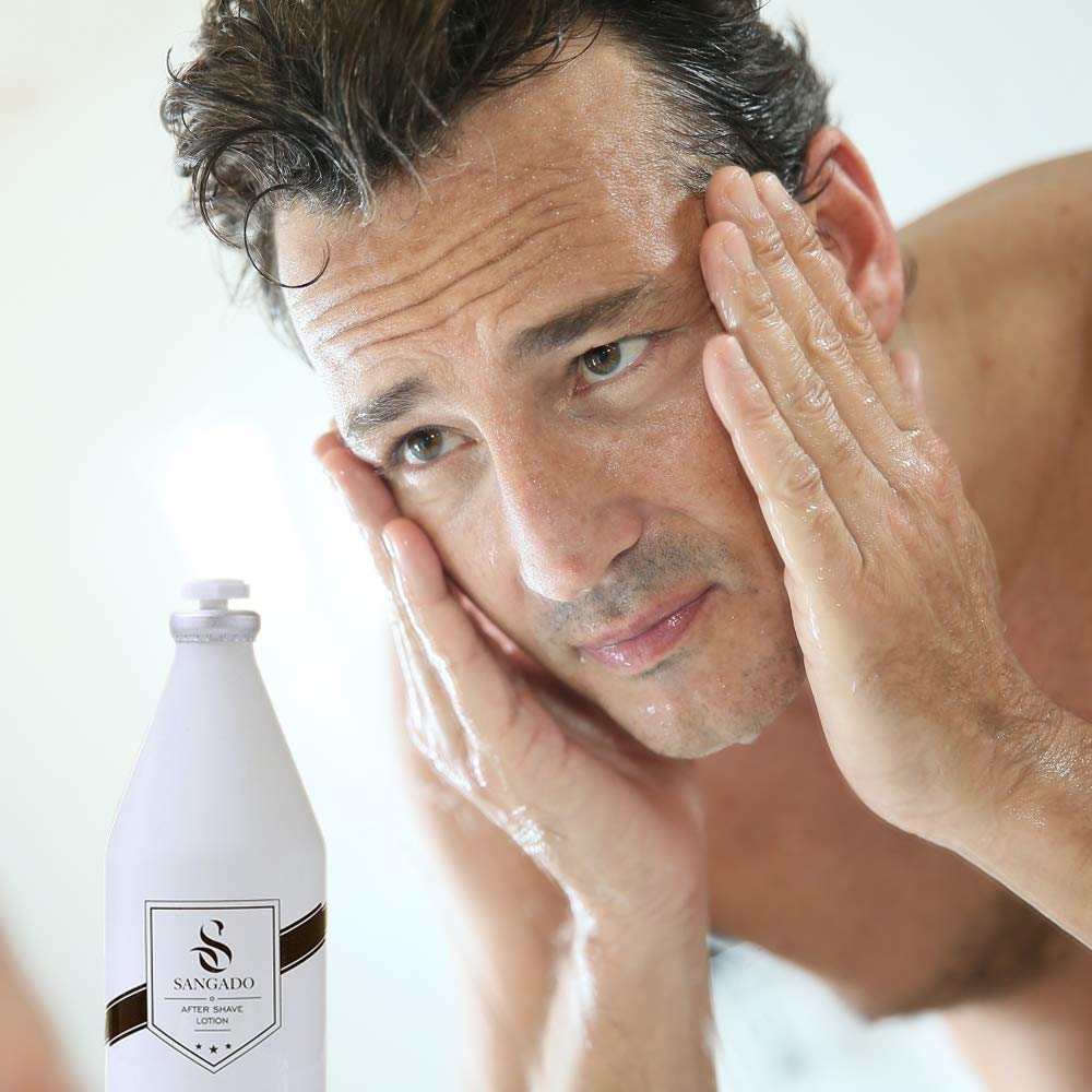 SANGADO Aftershave-Lotion für Männer , Feuchtigkeitsspendend, Erfrischend, Luxuriös, Waldiger, Aquatischer Duft, Feine Französische Essenzen, Langanhaltend, Modern, Energetisch, 100ml 5