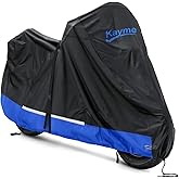 Kayme 300D Small Motorcycle Cover Waterproof Outdoor, All Season Rain Dust Resistant Motorbike Protective Tarp with Lock Hole, Universal Fit 125CC, 150CC Scooter, Moped and Dirt Bike, Length 86 inch