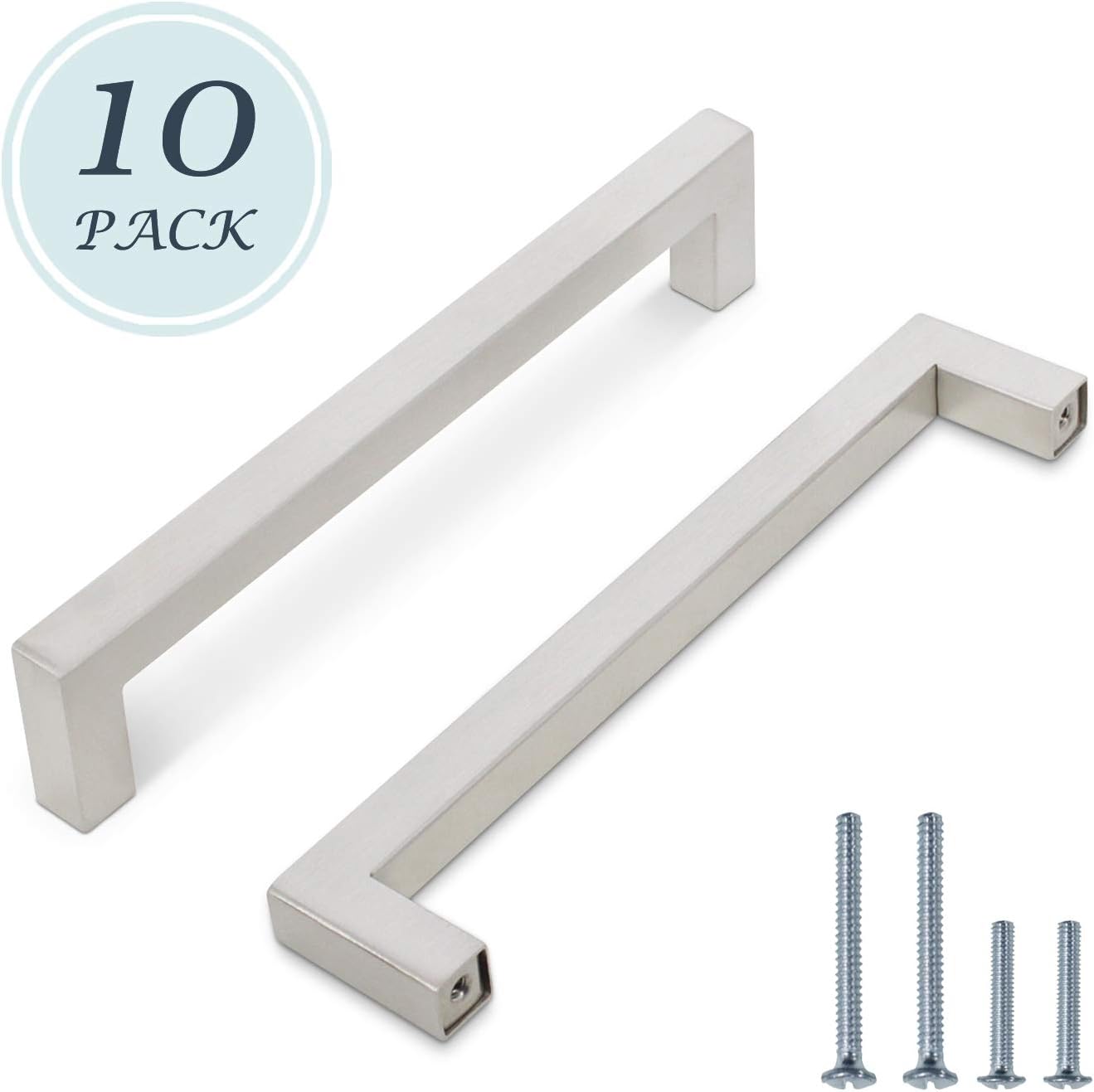 10 Pack 160mm Kitchen Handles Brushed Stainless Steel Cupboard