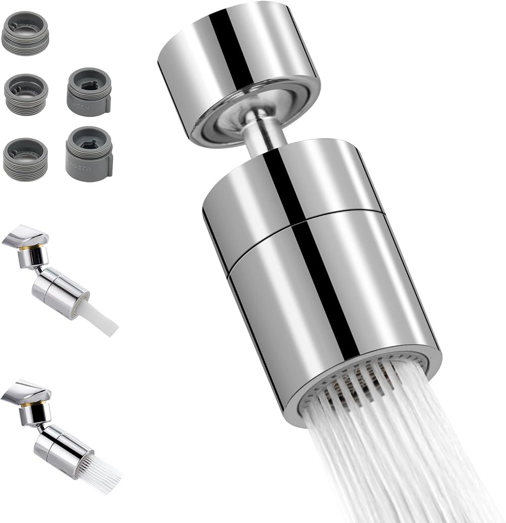 Hibbent Kitchen Sink Tap Aerator 22mm Female/Male Adapters Dual Flow