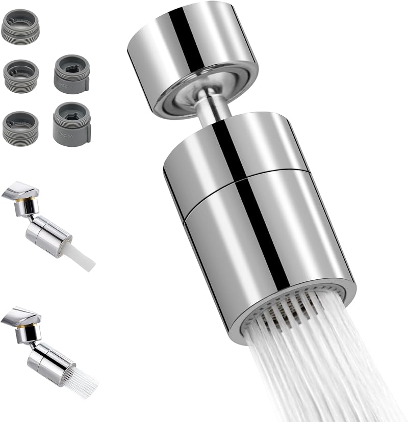 Hibbent Kitchen Sink Tap Aerator 22mm Female/Male Adapters Dual Flow
