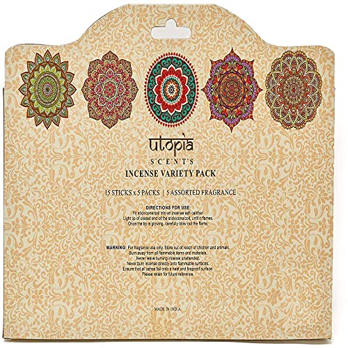 Utopia Scents Premium Natural Incense Sticks Variety Pack 75 Scented