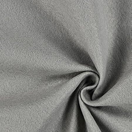 Fabulous Fabrics Filz 90cm / 1mm stark, 48 hellgrau — Meterware ab 0,5m — zum Nähen von Taschen, Accessoires und Kopfbedeckun