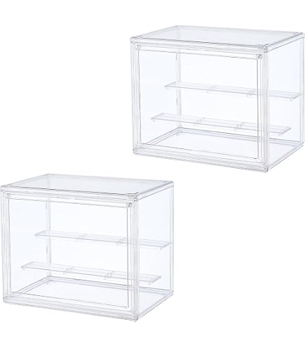 Vitrine Acrylique Empilable 3 Niveaux Avec Porte Magnétique – 36x13x27 Cm – Protection Antipoussière Pour Figurines Et Collections