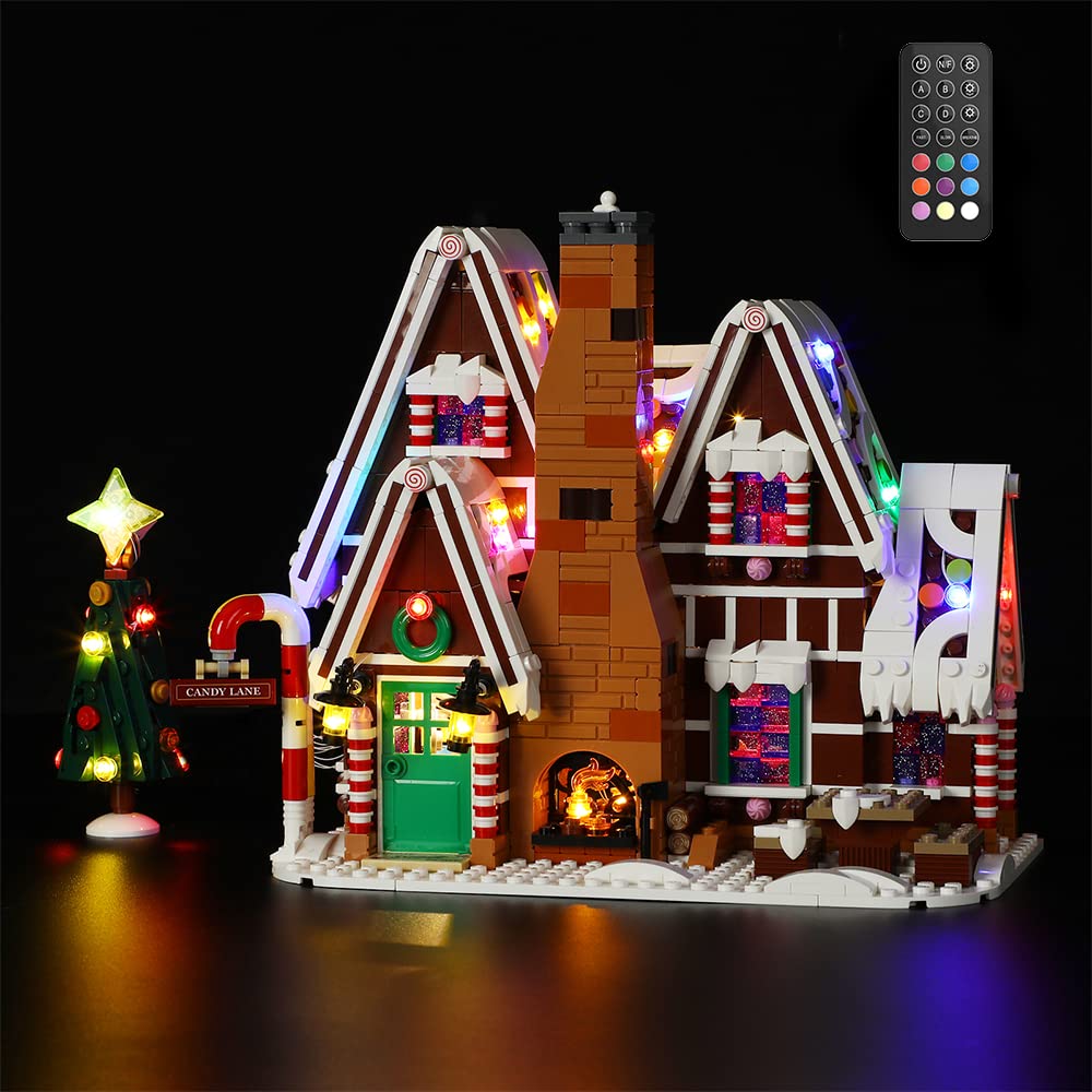GEAMENT LED Light Kit (Remote Control) Compatible with LEGO Gingerbread House - Lighting Set for Creator 10267 (Building Set Not Included)