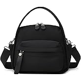 Lightweight Nylon Crossbody Bag Women Small Slouchy Tote Shoulder Purse | Lightweight Water Resistant Nylon, Multi Pockets, Stylish Compact Slouchy, 3 Way Carry Options, Comfortable Daily Handbag