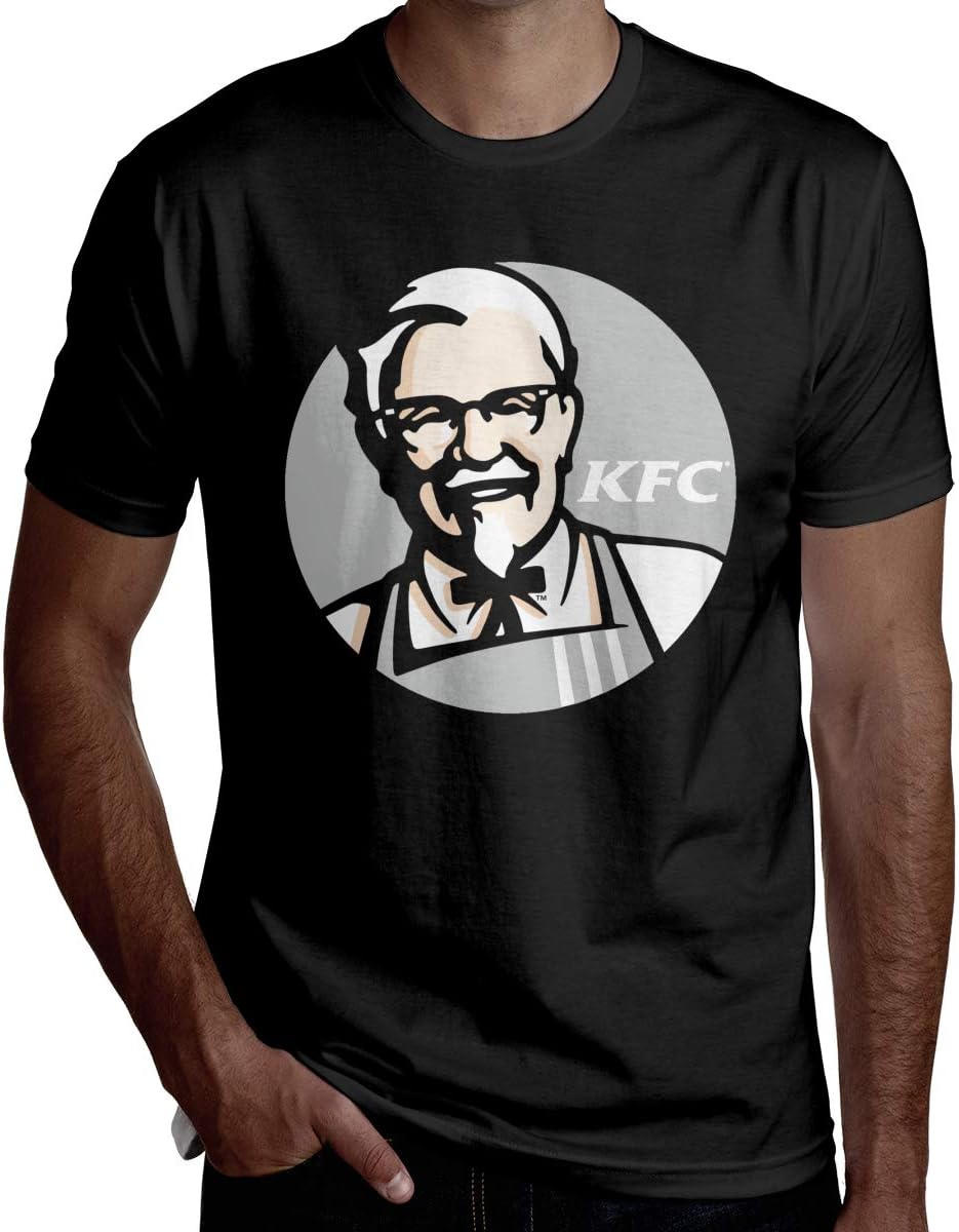 YARU Personalized Colonel Sanders KFC Logo T-Shirt for Man Black Short Sleeve Top Tees