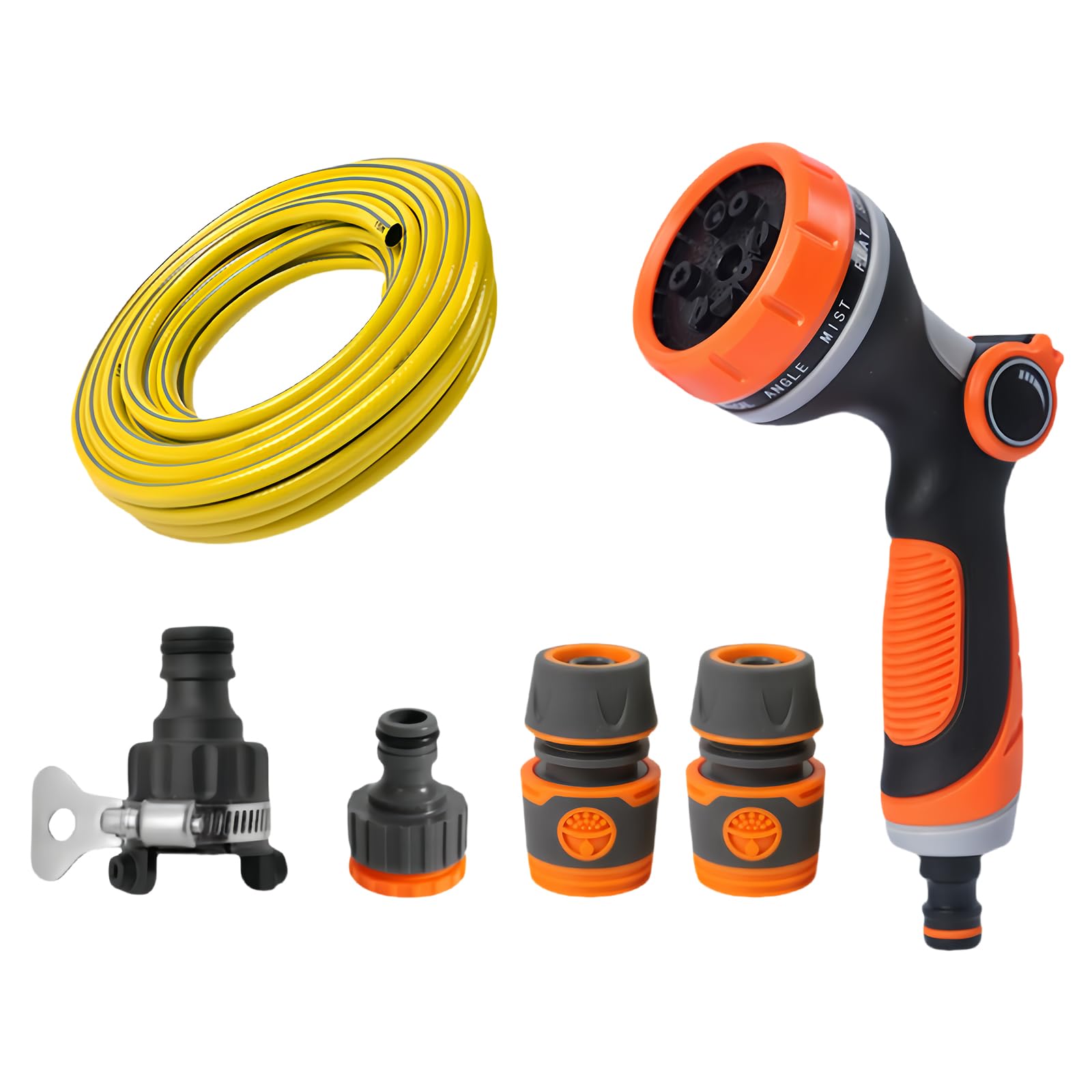 Photo 1 of Transform Your Gardening with Our Heavy Duty Garden Hose 50ft x 5/8” – Flexible, Leak-Proof & Lightweight Hybrid Hose with Swivel Handle & 10 Function Spray Nozzle - Kink Free & Durable!