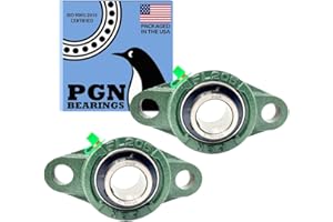 PGN UCFL205-16 Pillow Block Bearing - Pack of 2 Flange Mounted Pillow Block Bearings - Chrome Steel Bearings with 1" Bore - S