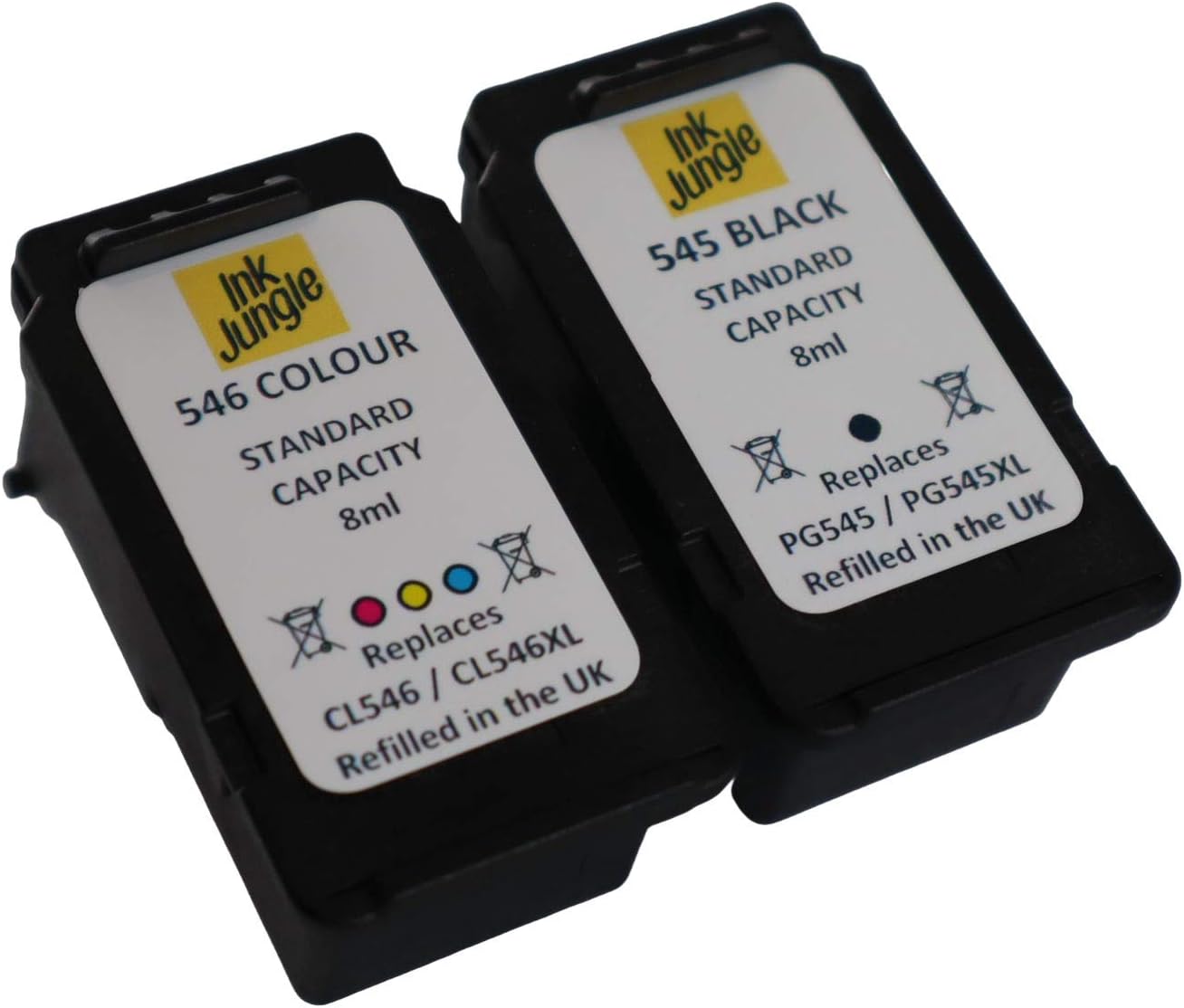 Ink Jungle Refilled Canon PG545 Black & CL546 Colour Ink Cartridge For