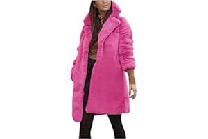FQZWONG Winter Coats For Women 2023 Fashion Clothes Plus Size Knee Length Long Coats Warm Fuzzy Jackets
