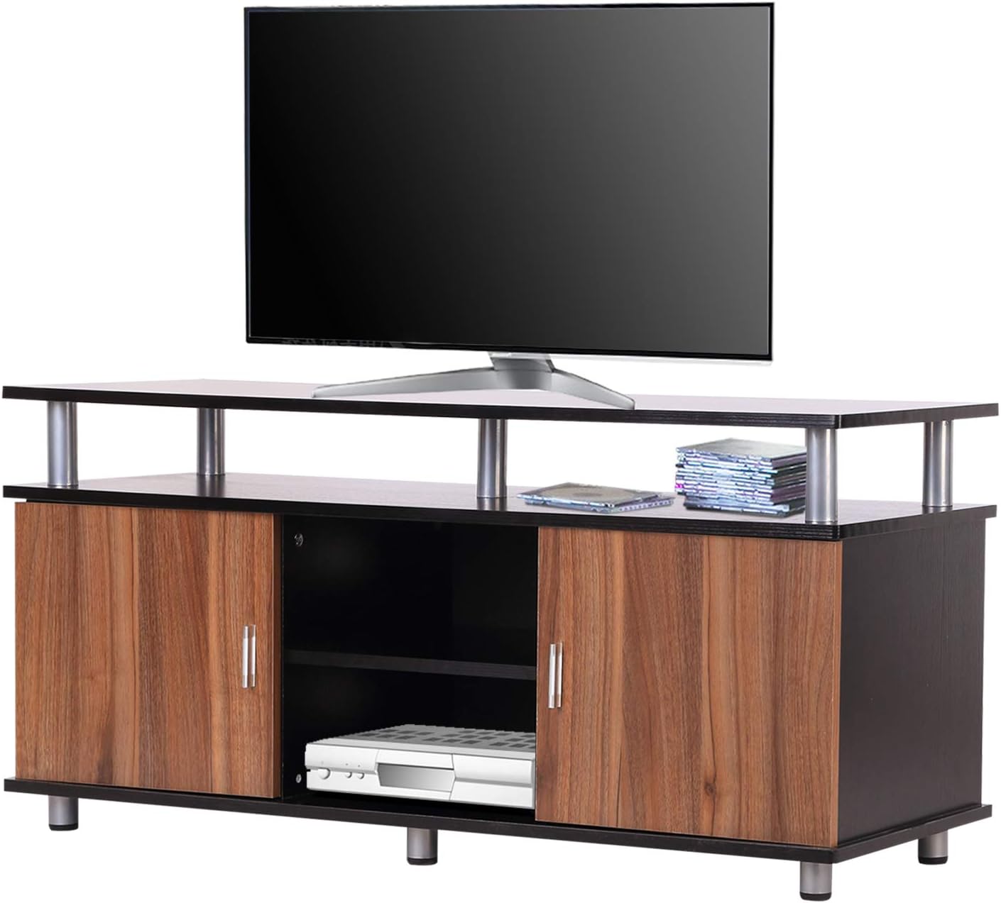Homcom 120cm Wooden Tv Cabinet Stand Tv Storage Unit Console Living Room Entertainment Center Media Furniture Amazon Co Uk Garden Outdoors