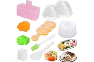 ZUAKLPTON 10 Pcs Onigiri Mold Set, Rice Mold Musubi Maker Mold Kit, Non Stick Spam Musubi Maker Press Rice Ball Mold Shaker Donut Shaper Sushi Maker Tool for Kids Bento Lunch and Home DIY…