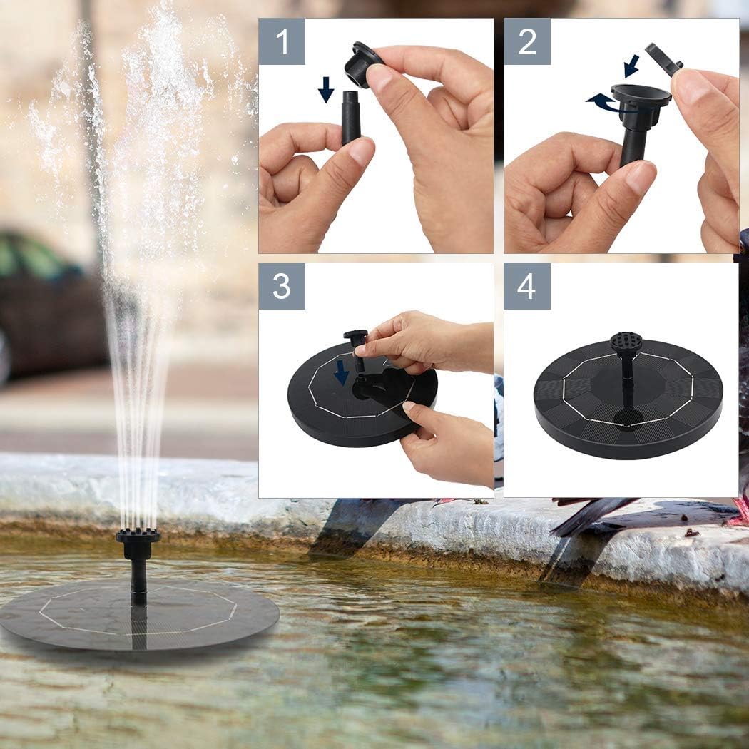 Pumps For Bird Bath Fish Tank Upgraded Solar Powered Water Fountain Pump With 6 Nozzles Kgk 3 5w Solar Fountain Pump For Bird Bath Pond Built In 1200mah Battery Light Sensing Detection Outdoor Pool