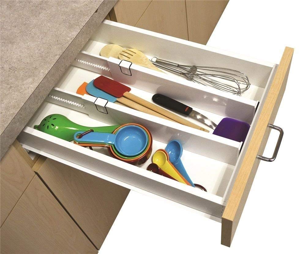 Shrevi Impex Drawer Organizer Adjustable Expandable White Drawer