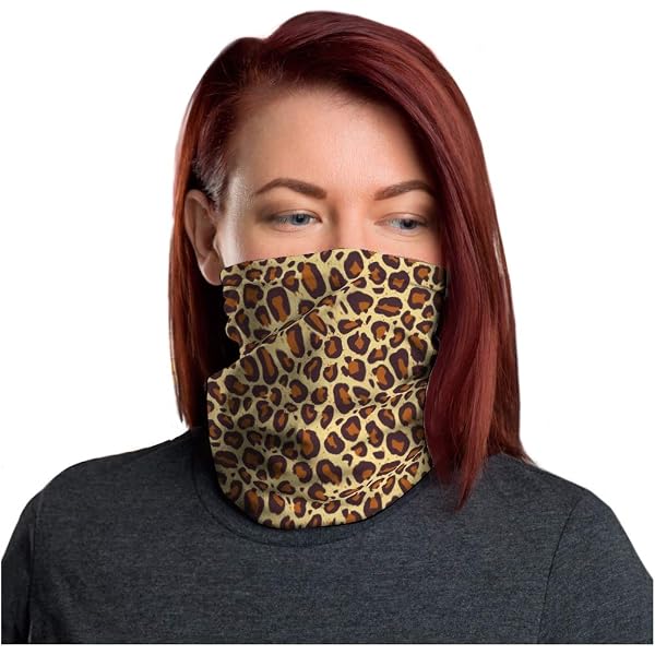 Pink Leopard print Motorcyclist Neck Gaiter DuRag Pink Leopard Print Fabric Face Mask Neck Gaiter Buff Safari  main image 3