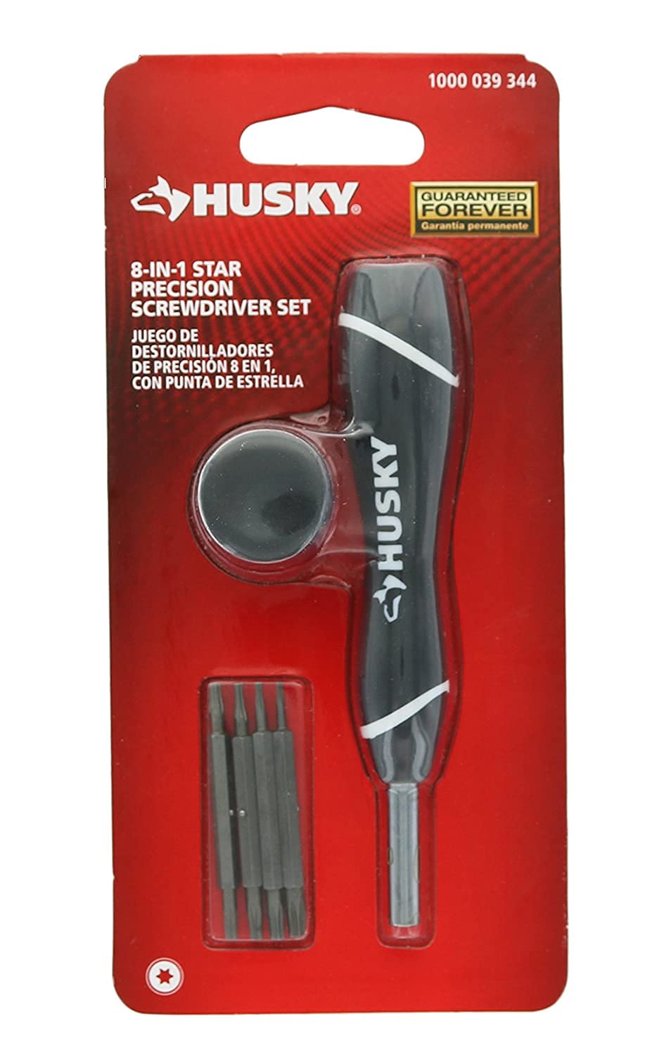 Husky 70381H 8 In 1 Reversible Bit Compact Precision Star Screwdriver Set with Onboard Storage