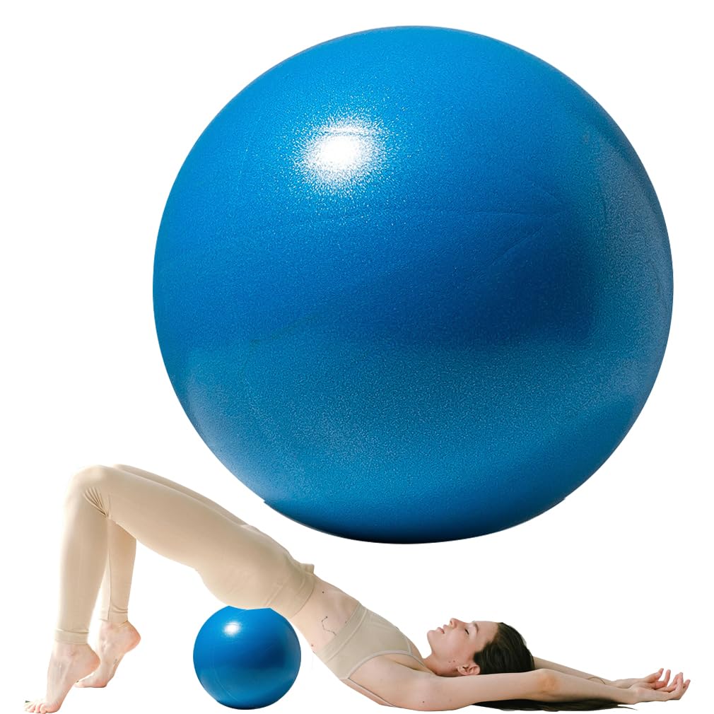 25cm Soft Pilates Ball - 9.8 Inch Exercise, Mini Barre, Gym Ball Inflatable Straw For Easy Inflation - Perfect for Yoga, Pilates, Core Training, Physical Therapy and Balance (Home & Gym & Office)