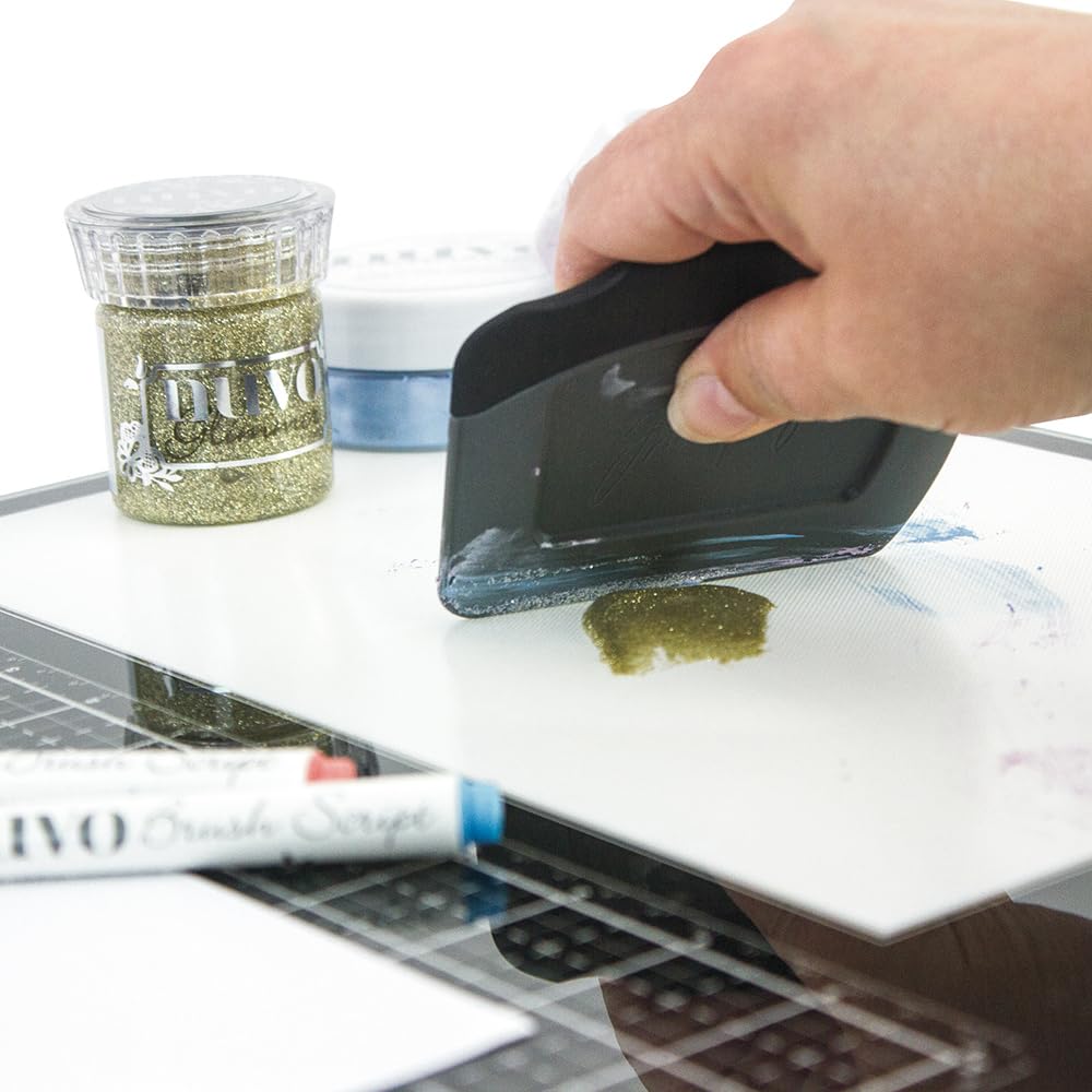 Tonic Studios Replacement Palette for Glass Cutting Mat - 7.5x11 Inch Non-Stick Overlay for Mixing Paints, Inks, and Stamping - Removable and Easy to Clean