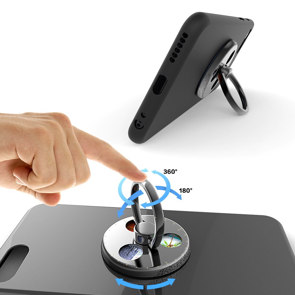 Spinner Ring Stands Gip with Hand Fidget Spinner Knob Portion Function for Smart Cellphone Mount (Dark Grey)