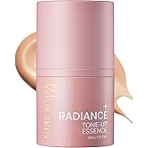 FIT YOUR SKIN Radiance Tone-Up Essence - Korean Glass Skin Primer | Pink Beige Tinted Moisturizer | Pore-Blur Glow Base | Natural Coverage Dewy Finish | Ceramide Vitamin C | 1.01 fl oz