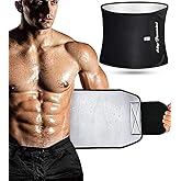 KingPavonini Waist Trainer for Men Women Belly Fat, Sweat Belt Band | Sweat-Enhancing Waist Trimmer, Stomach Wrap, Slimming Body Shaper, Adjustable Fit, for Gym High-Intensity Training &amp; Workouts