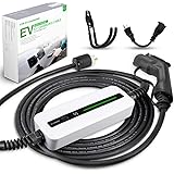 Morec EV Charger 16A 3.68KW NEMA6-20 Plug with Adapter for NEMA 5-15, 100V-240V 21ft (6.5m) Level 1 Level 2 Electric Vehicle 