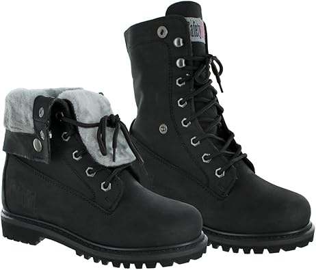 black fold down boots