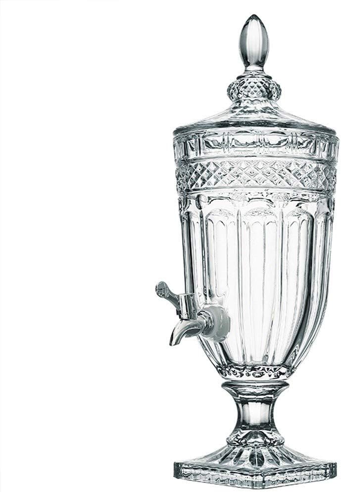 Durable Household Coffee Machine, 3 Liter Crystal Glass Beverage Dispenser Glass Bottle With Tap Easy to Use (Color : A)