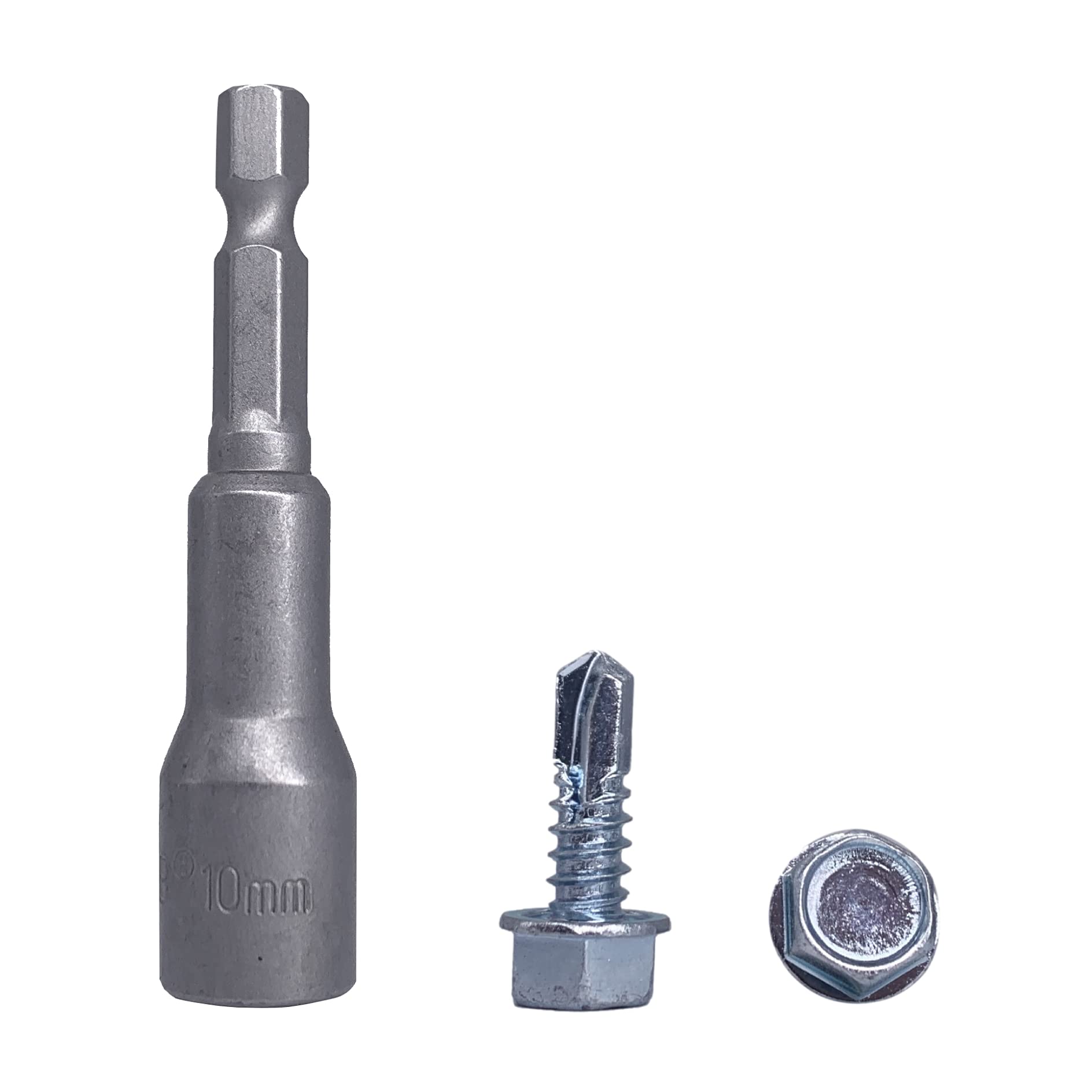 (Pack of 120 pcs) DIN 7504 K Zinc Plated Steel 6.3 x 19 mm Screws, Self-Drilling Sheet Metal Screw, Hex Washer Head, Self Tapping (120, 6.3 x 19 mm)